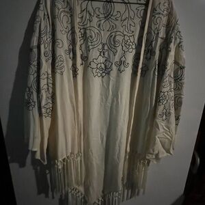 Maurices Cream Embroidered Tunic
